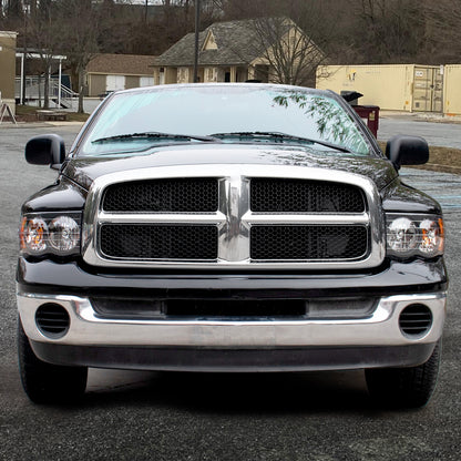 Ronnin - Fits 2002-2005 Dodge Ram 1500 2500 3500 Factory Style Replacement Headlights Assembly Pair | Black