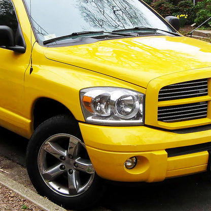 Ronnin - Compatible con Dodge Ram 1500 2500 3500 2006-2009 Par de conjuntos de faros delanteros de repuesto de fábrica | Cromados
