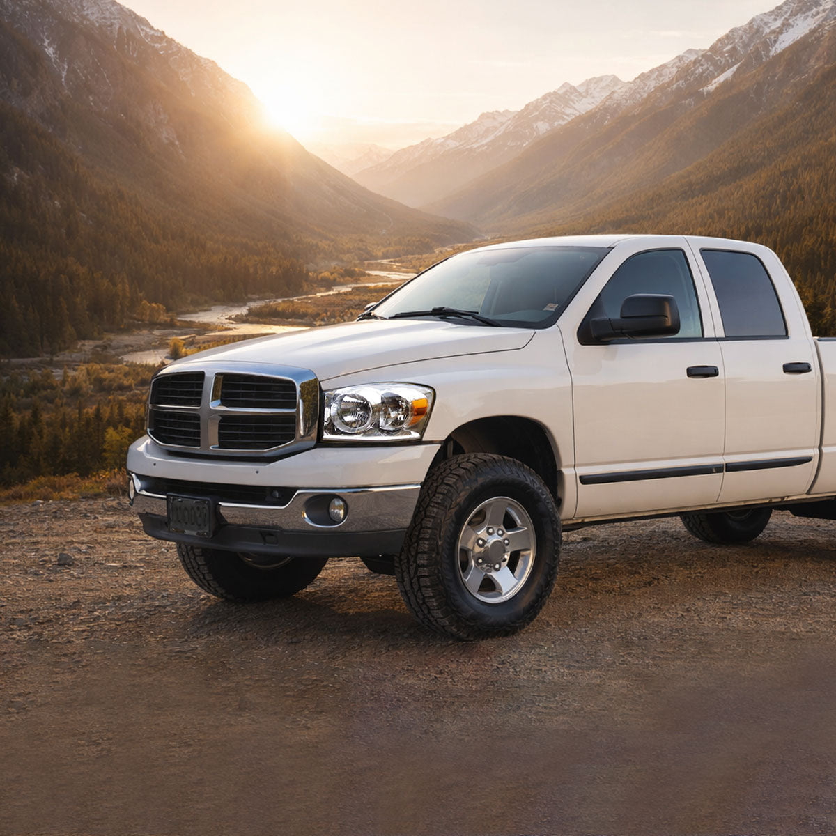Ronnin - Compatible con Dodge Ram 1500 2500 3500 2006-2009 Par de conjuntos de faros delanteros de repuesto de fábrica | Cromados