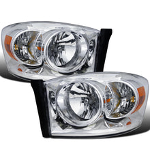 Ronnin - Compatible con Dodge Ram 1500 2500 3500 2006-2009 Par de conjuntos de faros delanteros de repuesto de fábrica | Cromados
