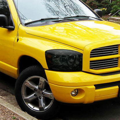 Ronnin - Compatible con Dodge Ram 1500 2500 3500 2006-2009 | Par de faros de repuesto ahumados