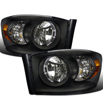 2006-2009 Dodge Ram 1500 2500 3500  Replacement Headlights Assembly Pair | Black