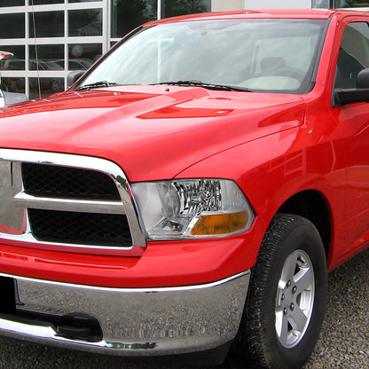 Ronnin - Fits 2009-2018 Ram 1500 2500 3500 2019-2024 Ram 1500 Classic Factory Style Replacement Dual Quad Headlights Assembly Pair | Chrome