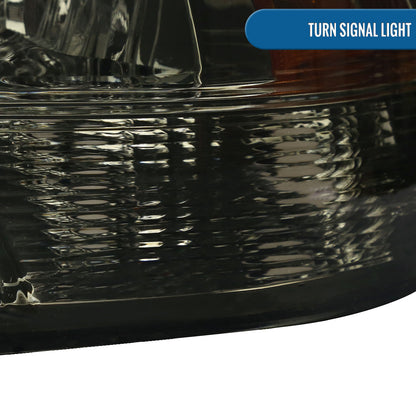 Ronnin - Fits 2009-2018 Ram 1500 2500 3500 2019-2024 Ram 1500 Classic  Factory Style Replacement Dual Quad Headlights Assembly Pair | Smoke