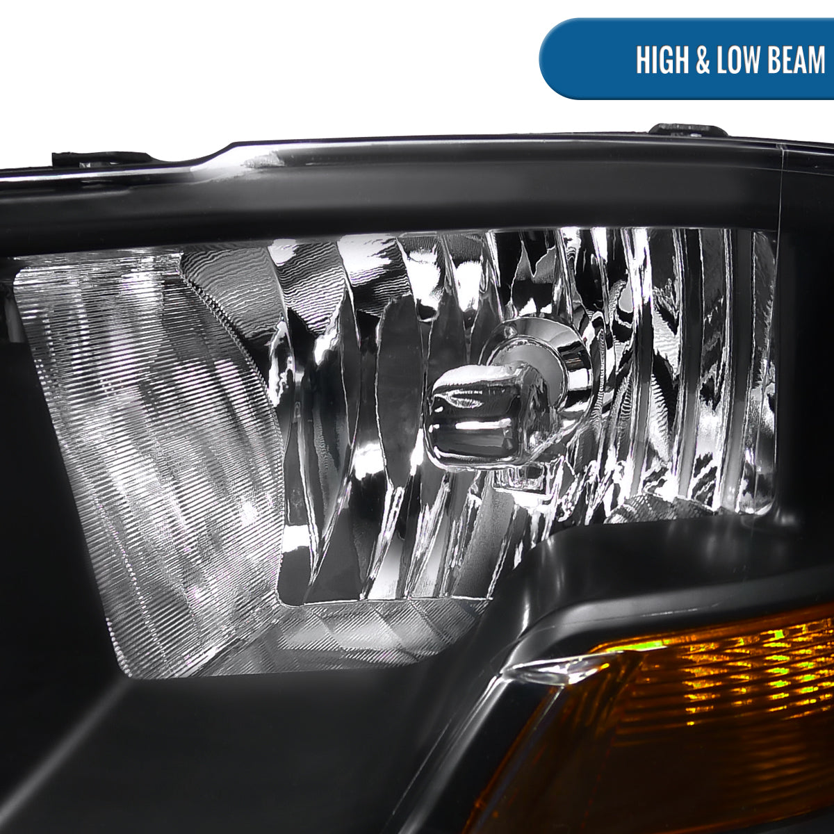 Ronnin - Fits 2009-2018 Ram 1500 2500 3500 2019-2024 Ram 1500 Classic Factory Replacement Dual Quad Headlights Assembly Pair | Black