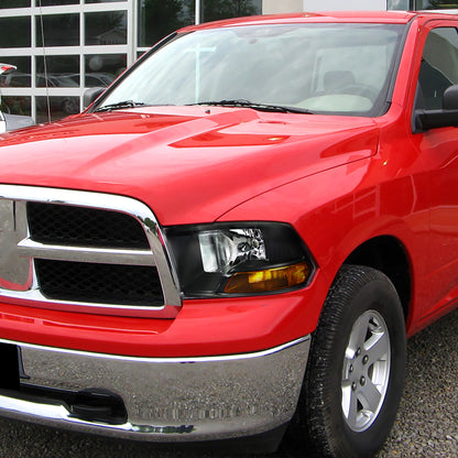 Ronnin - Fits 2009-2018 Ram 1500 2500 3500 2019-2024 Ram 1500 Classic Factory Replacement Dual Quad Headlights Assembly Pair | Black