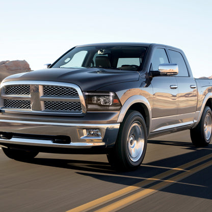 Ronnin - Fits 2009-2018 Ram 1500 2500 3500 2019-2024 Ram 1500 Classic Halogen Headlights LED Switchback Sequential Signal + Animated Startup Effect Parking Assembly Pair | Black