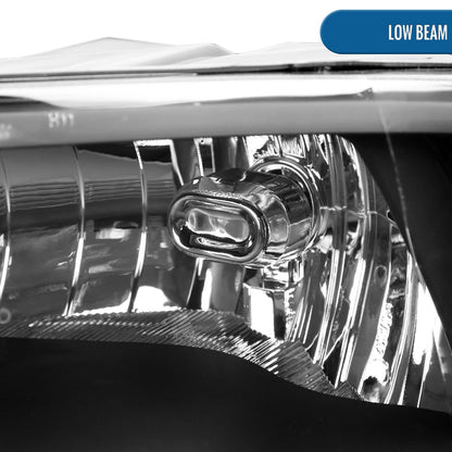 Ronnin - Fits 2009-2018 Ram 1500 2500 3500 2019-2024 Ram 1500 Classic Factory Style Replacement Dual Quad Headlights Assembly Pair | Black