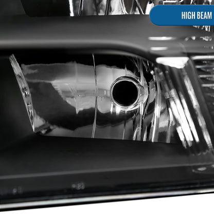 Ronnin - Fits 2009-2018 Ram 1500 2500 3500 2019-2024 Ram 1500 Classic Factory Style Replacement Dual Quad Headlights Assembly Pair | Black