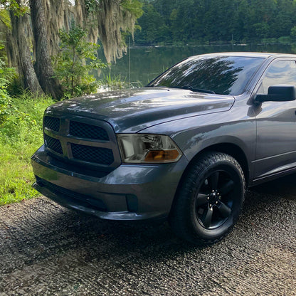 Ronnin - Fits 2009-2018 Ram 1500 2500 3500 2019-2024 Ram 1500 Classic Factory Replacement Dual Quad Headlights Assembly Pair | Light Smoke