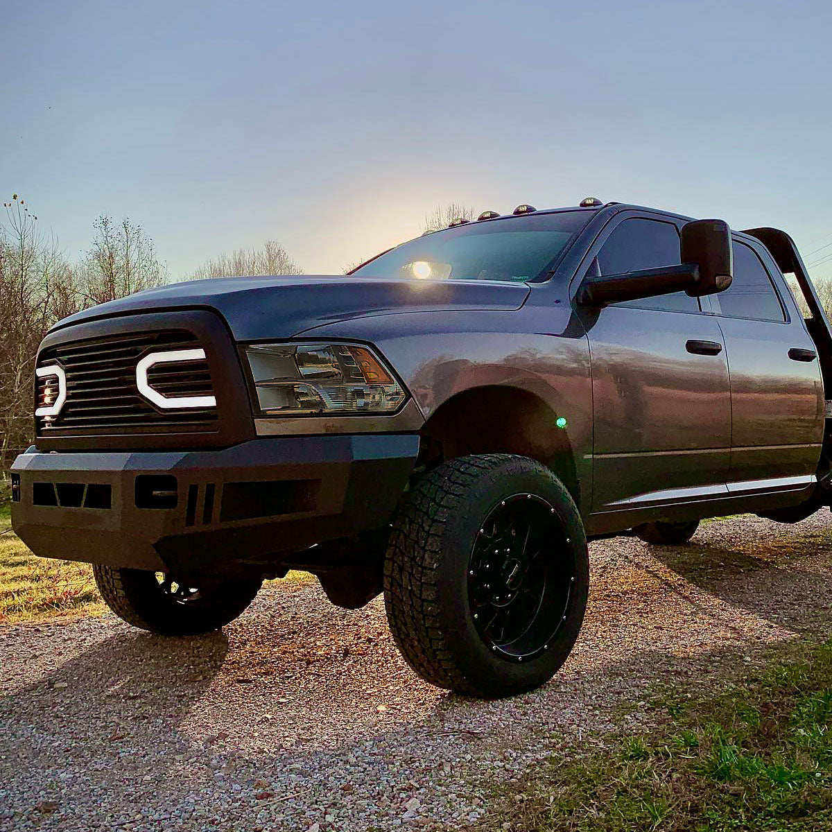 Ronnin - Fits 2009-2018 Ram 1500 2500 3500 2019-2024 Ram 1500 Classic Factory Style Replacement Dual Quad Headlights Assembly Pair | Light Smoke