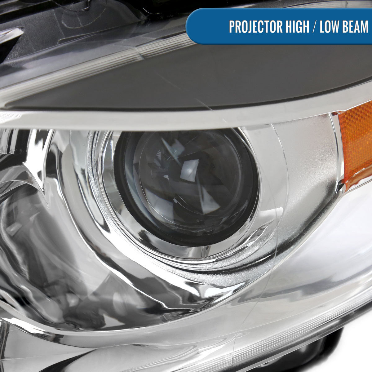 Ronnin -  Fits 2013-2016 Dodge Dart Halogen Factory Replacement Projector Headlights Assembly Pair | Chrome