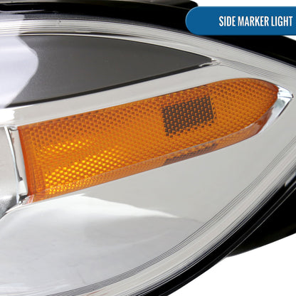 Ronnin -  Fits 2013-2016 Dodge Dart Halogen Factory Replacement Projector Headlights Assembly Pair | Chrome