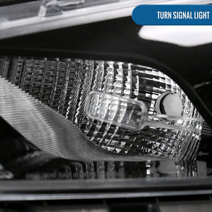 Ronnin -  Fits 2013-2016 Dodge Dart Halogen Factory Replacement Projector Headlights Assembly Pair | Black | Passenger Side