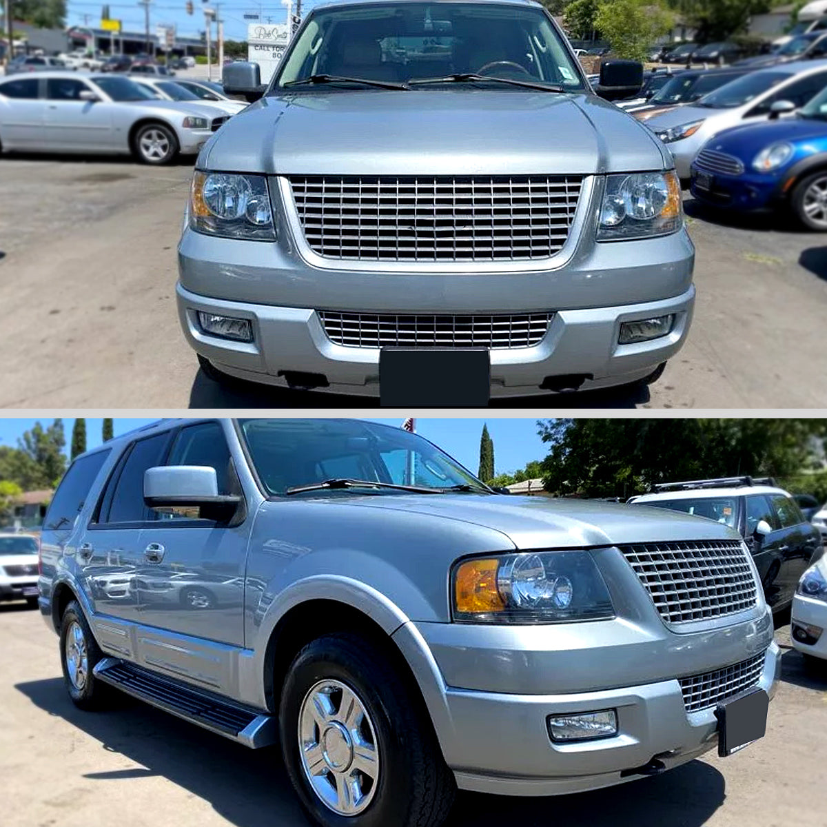 Ronnin - Compatible con Ford Expedition 2003-2006 Par de Conjuntos de Faros Delanteros de Repuesto | Negro