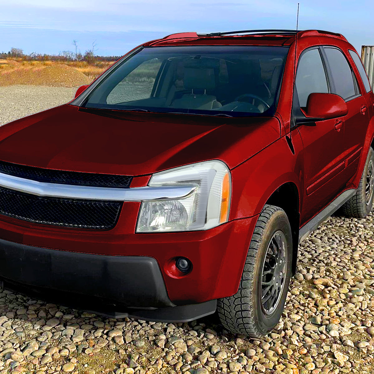 Ronnin - Fits 2005-2009 Chevy Equinox Upgraded Replacement LED Switchback Sequential Turn Signal + Animated Startup Effect Headlights Assembly Pair | Chrome