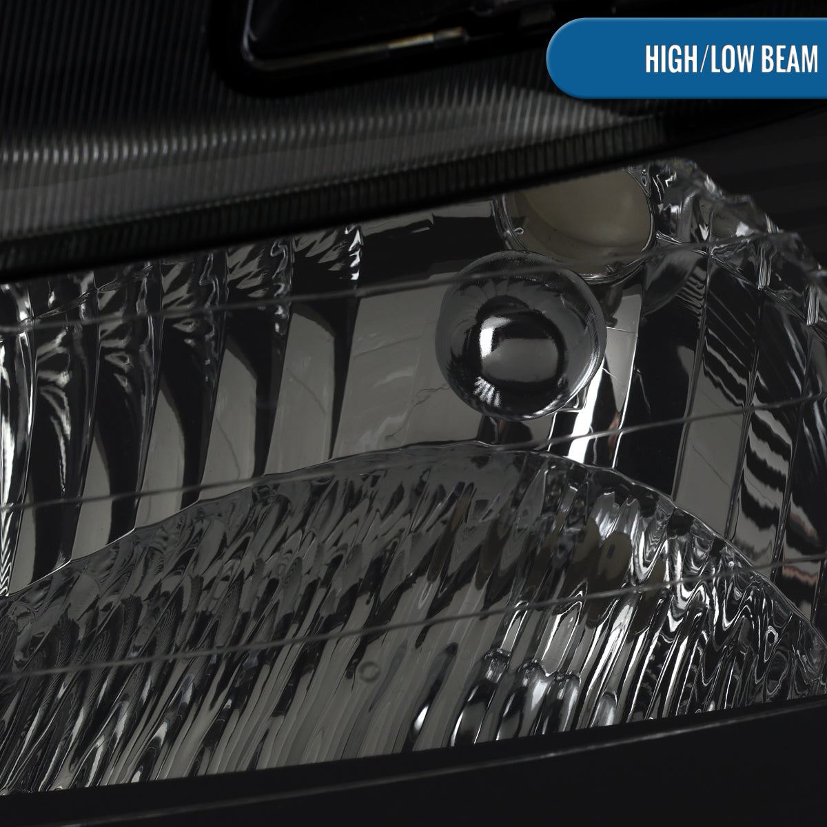 Ronnin - Fits 2005-2009 Chevy Equinox Upgraded Replacement LED Switchback Sequential Turn Signal + Animated Startup Effect Headlights Assembly Pair | Black Smoke