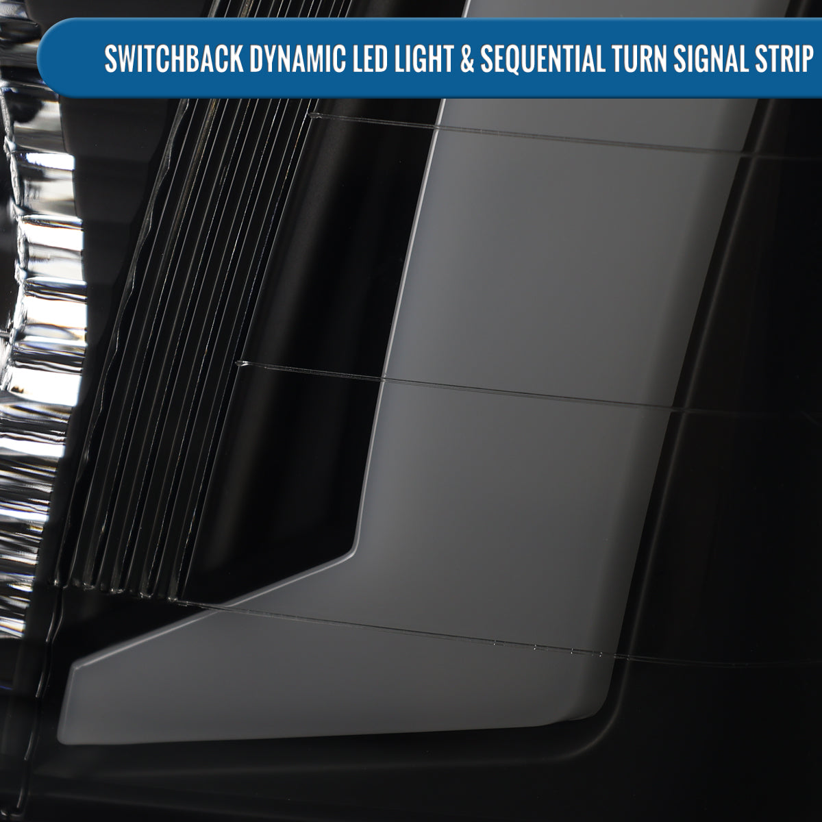 Ronnin - Fits 2005-2009 Chevy Equinox Upgraded Replacement LED Switchback Sequential Turn Signal + Animated Startup Effect Headlights Assembly Pair | Black Smoke