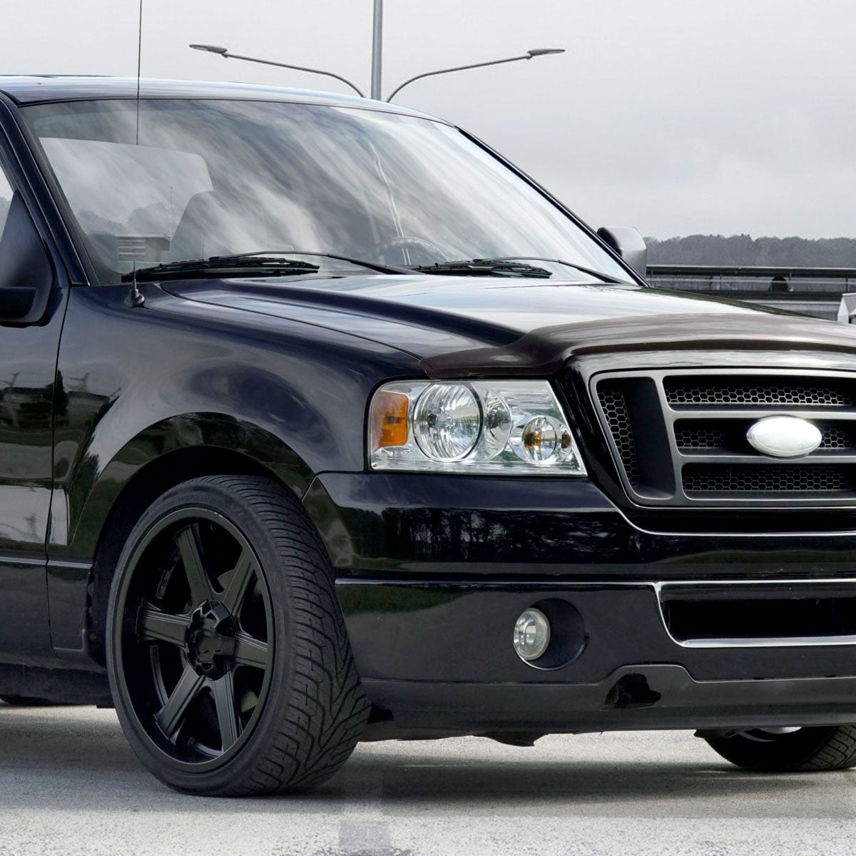 Ronnin - Compatible con Ford F150 2004-2008 Lincoln Mark LT | Par de conjuntos de faros halógenos de repuesto | Cromado