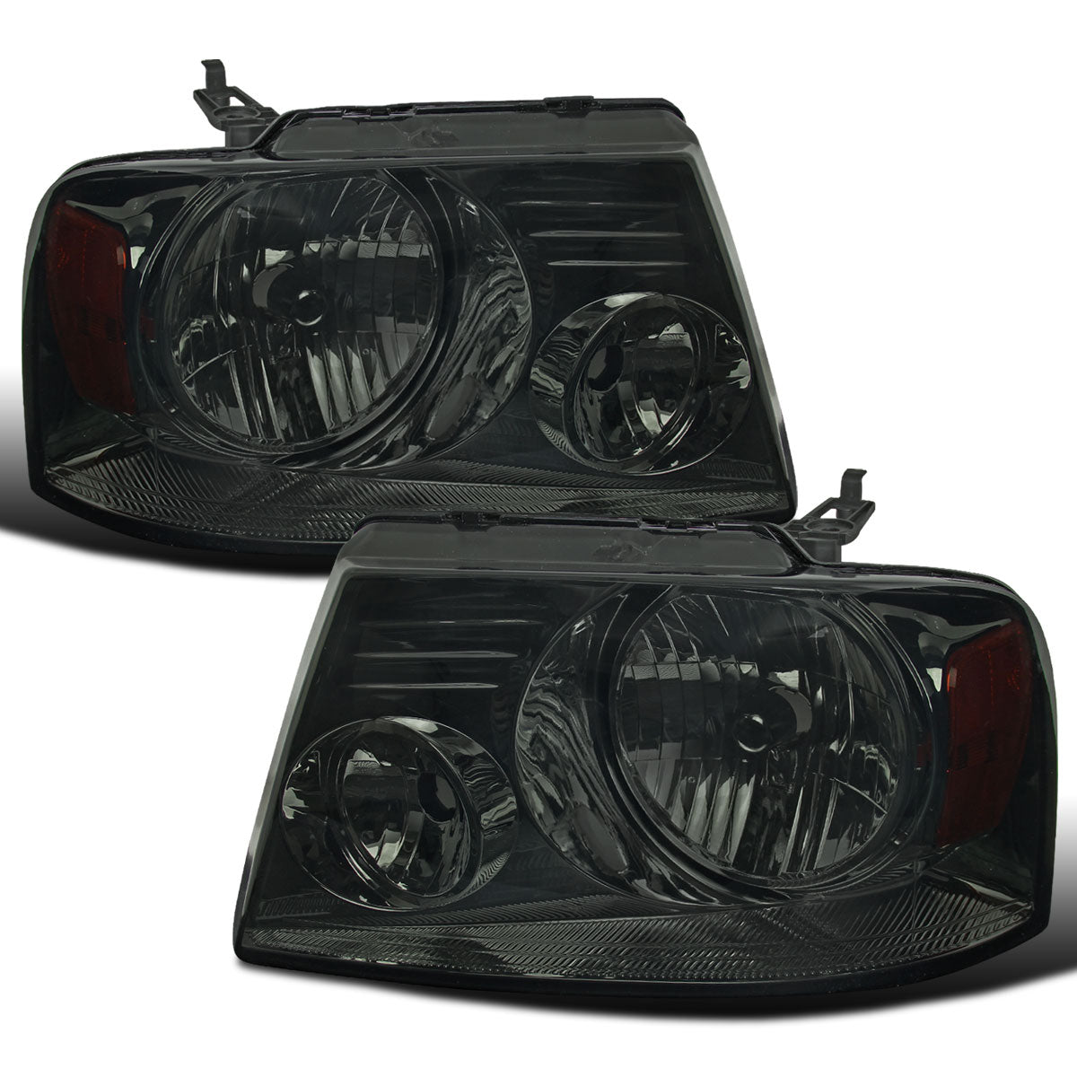 Ronnin - Compatible con Ford F150 2004-2008 Lincoln Mark LT Par de Faros Halógenos de Repuesto | Ahumado