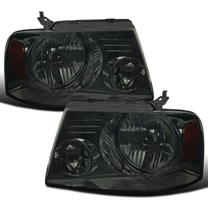 Ronnin - Compatible con Ford F150 2004-2008 Lincoln Mark LT Par de Faros Halógenos de Repuesto | Ahumado