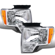 Ronnin - Fits 2009-2014 Ford F-150 Factory Replacement Halogen Headlights Assembly Pair | Chrome