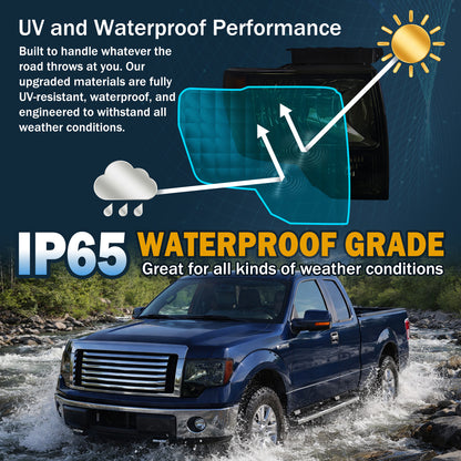 Ronnin - Compatible con Ford F-150 2009-2014 | Par de faros halógenos de repuesto | Ahumados
