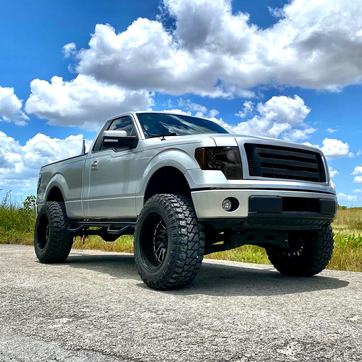 Ronnin - Compatible con Ford F-150 2009-2014 | Par de faros halógenos de repuesto | Ahumados