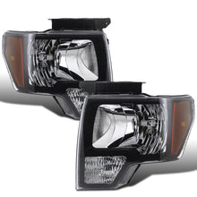 2009-2014 Ford F-150  Replacement Halogen Headlights Assembly Pair | Black