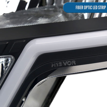 Ronnin - Fits 2009-2014 Ford F150 Pickup Truck LED Tube Headlights Replacement Assembly Pair | Black