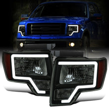 Ronnin - Fits 2009-2014 Ford F150 Pickup Truck LED Tube Headlights Replacement Assembly Pair | Black Smoke