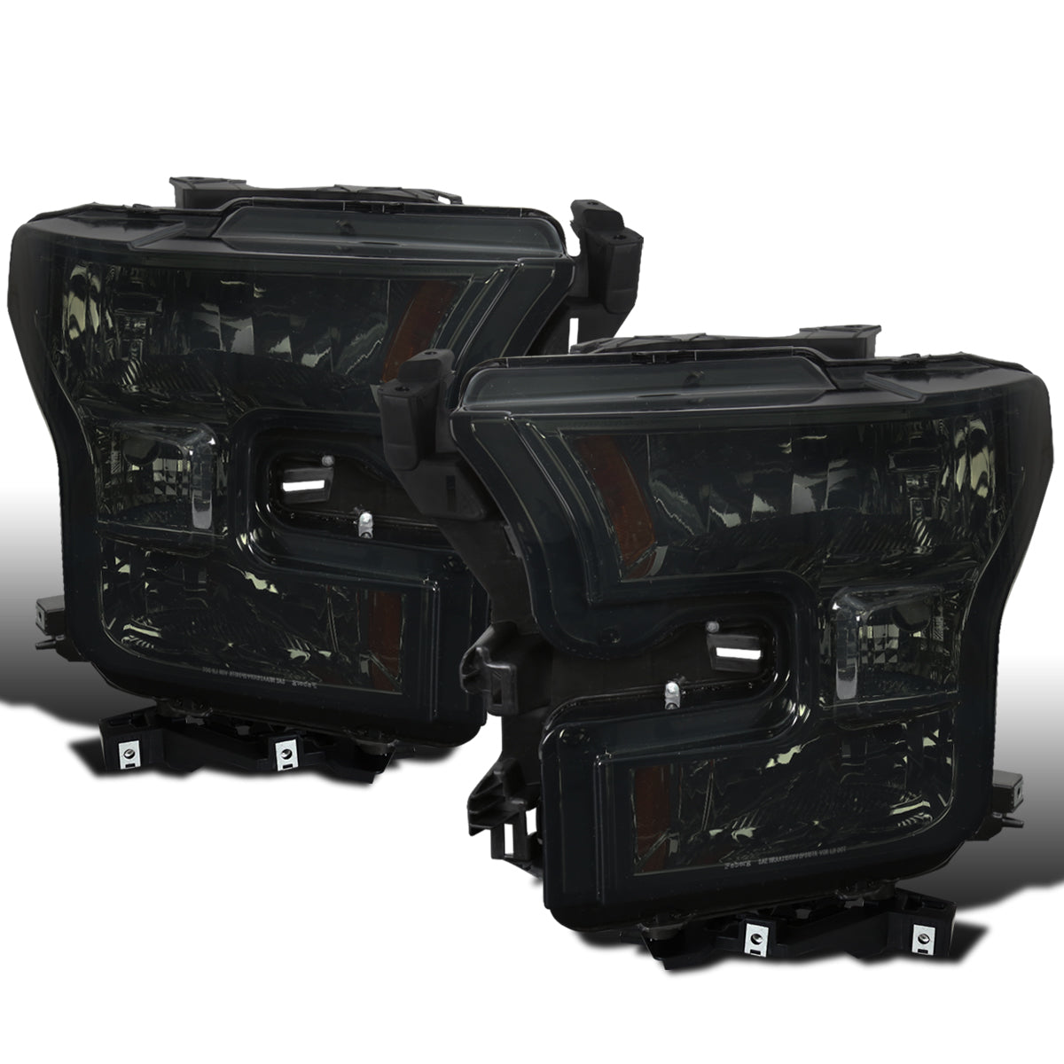 2015-2017 Ford F150  Replacement Halogen Headlights Assembly Pair | Smoke