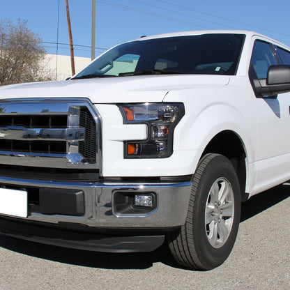 Ronnin - Conjunto de faros delanteros halógenos de repuesto de fábrica para Ford F150 2015-2017 | Par de color negro