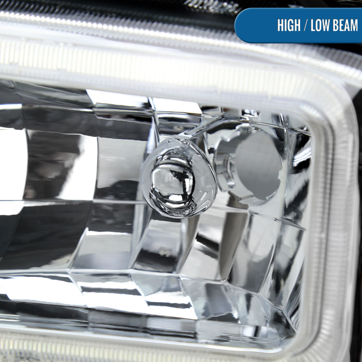 Ronnin - Fits 2005-2007 Ford F250 F350 F450 F550 Super Duty/2005 Excursion Upgraded LED Tube Running Lights Headlights Replacement Assembly Pair | Chrome