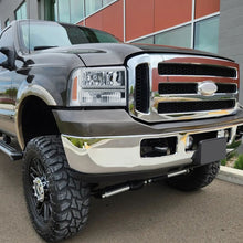 Ronnin - Fits 2005-2007 Ford F250 F350 F450 F550 Super Duty/2005 Excursion Upgraded LED Tube Running Lights Headlights Replacement Assembly Pair | Chrome