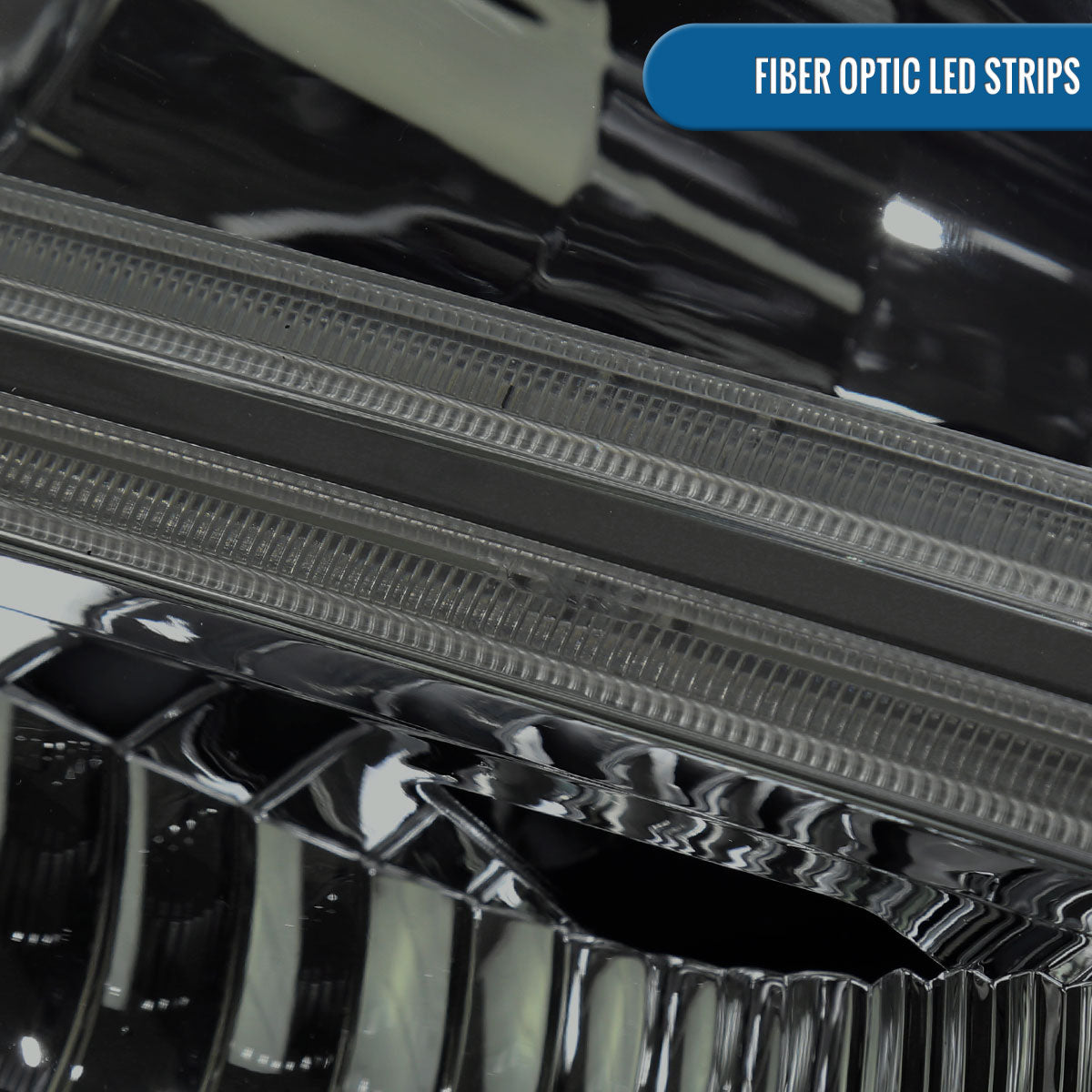 Ronnin - Fits 2005-2007 Ford F250 F350 F450 F550 Super Duty/2005 Excursion Upgraded LED Tube Running Lights Headlights Replacement Assembly Pair | Smoke