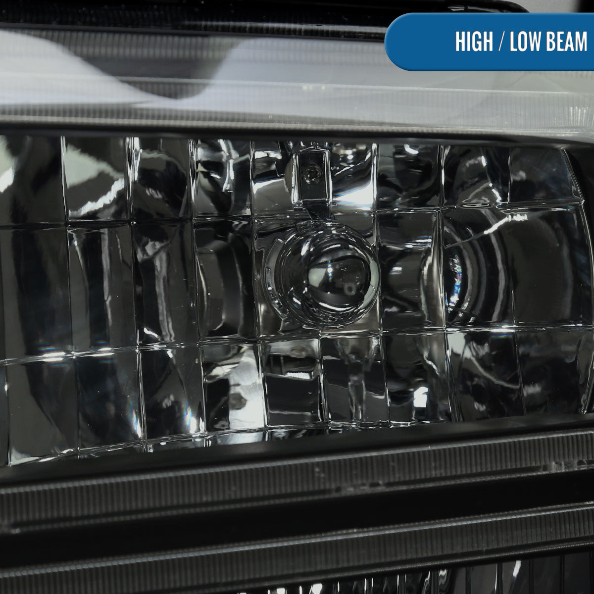 Ronnin - Fits 2005-2007 Ford F250 F350 F450 F550 Super Duty/2005 Excursion Upgraded LED Tube Running Lights Headlights Replacement Assembly Pair | Black Smoke