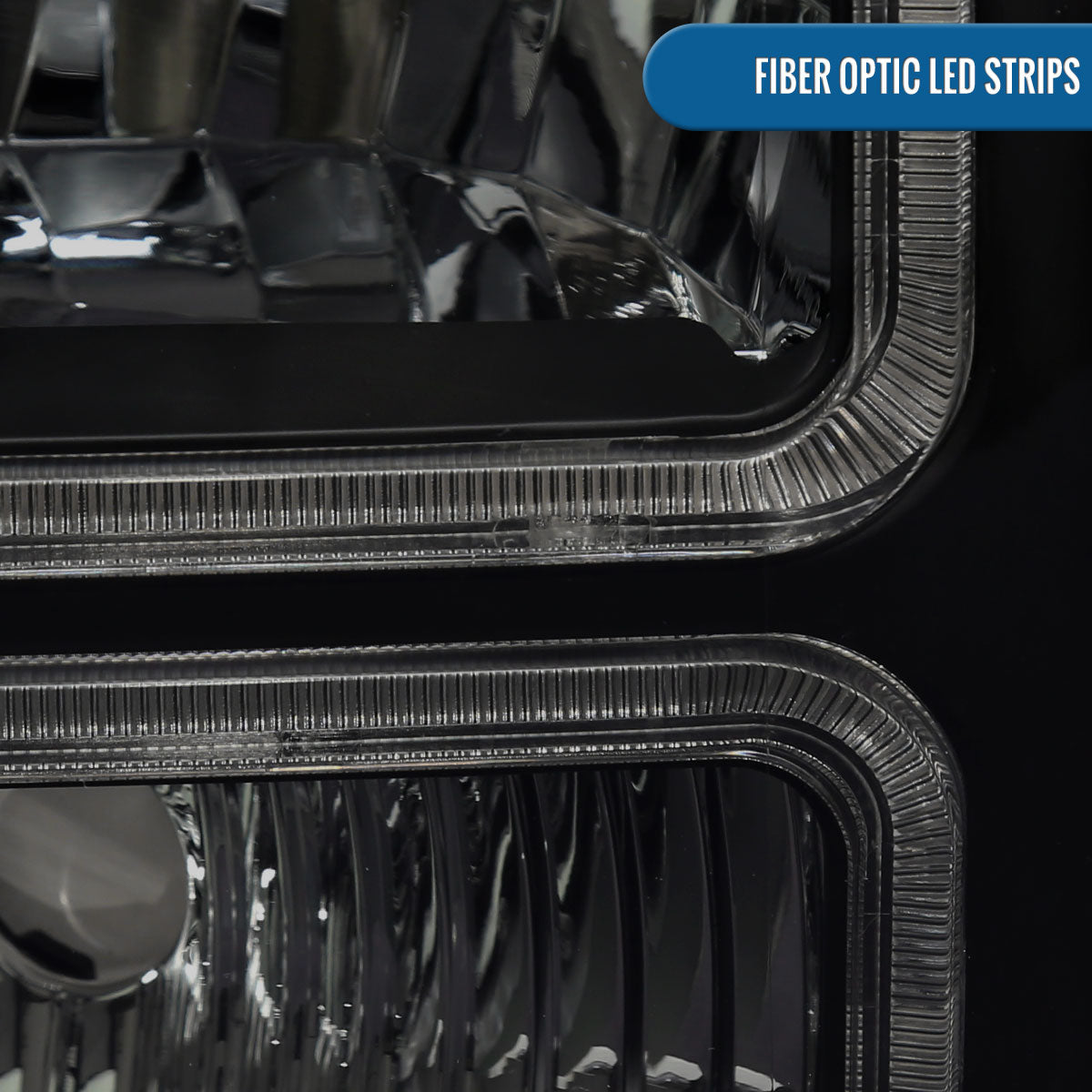 Ronnin - Fits 2005-2007 Ford F250 F350 F450 F550 Super Duty/2005 Excursion Upgraded LED Tube Running Lights Headlights Replacement Assembly Pair | Black Smoke