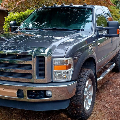 Ronnin - Compatible con Ford F250 F350 F450 F550 2008-2010 Par de faros de repuesto | Cromado