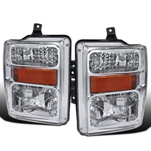 2008-2010 Ford F250 F350 F450 F550  Replacement Headlights Assembly Pair | Chrome
