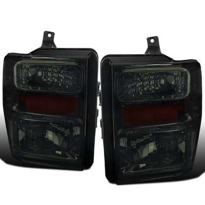 2008-2010 Ford F250 F350 F450 F550  Replacement Headlights Assembly Pair | Smoke