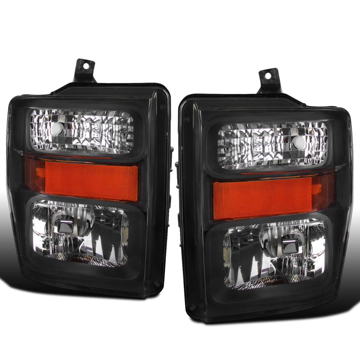 Ronnin - Conjunto de faros delanteros de repuesto para Ford F250 F350 F450 F550 2008-2010 | Negro