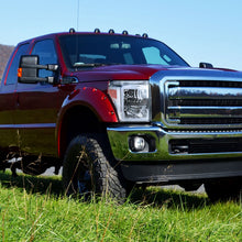 Ronnin - Fits 2011-2016 Ford F250 F350 F450 F550 Super Duty Upgraded LED Tube Animated Startup Effect Headlights Replacement Assembly Pair | Chrome