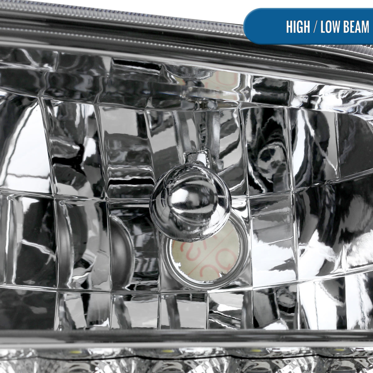 Ronnin - Fits 1999-2004 Ford F250 F350 F450 F550 Super Duty 2000-2004 Ford Excursion LED Strip Headlights Assembly Pair | Chrome