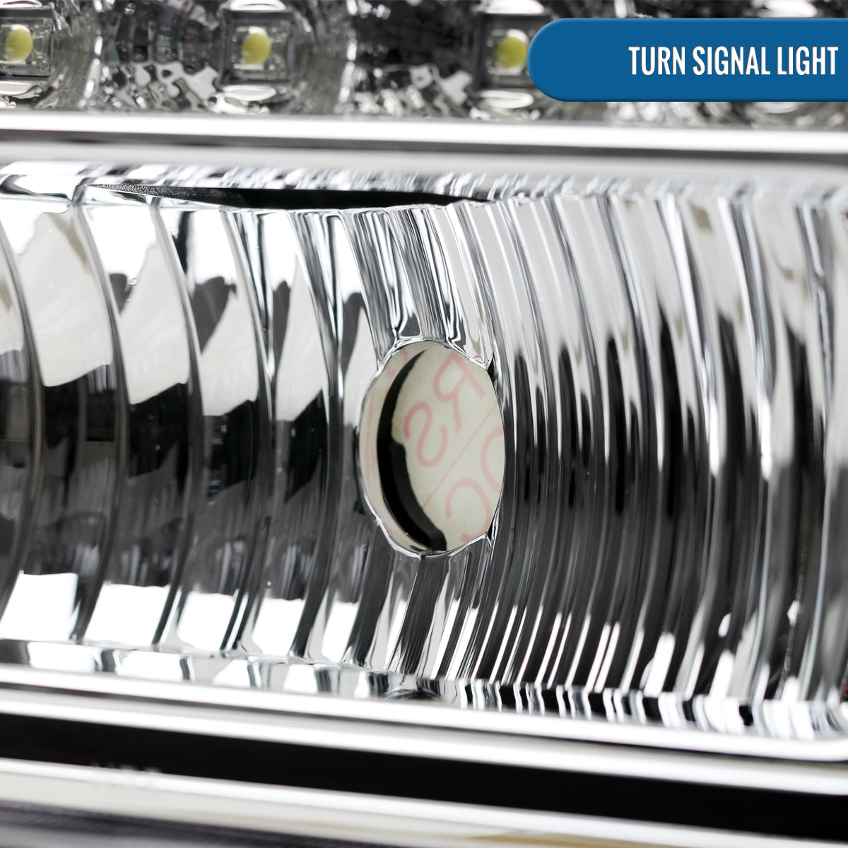 Ronnin - Fits 1999-2004 Ford F250 F350 F450 F550 Super Duty 2000-2004 Ford Excursion LED Strip Headlights Assembly Pair | Chrome