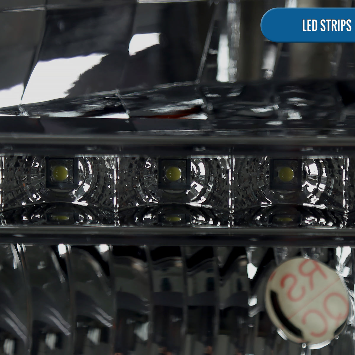 Ronnin - Fits 1999-2004 Ford F250 F350 F450 F550 Super Duty 2000-2004 Ford Excursion LED Strip Headlights Assembly Pair | Smoke