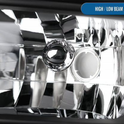 Ronnin - Fits 1999-2004 Ford F250 F350 F450 F550 Super Duty 2000-2004 Ford Excursion LED Strip Headlights Assembly Pair | Black