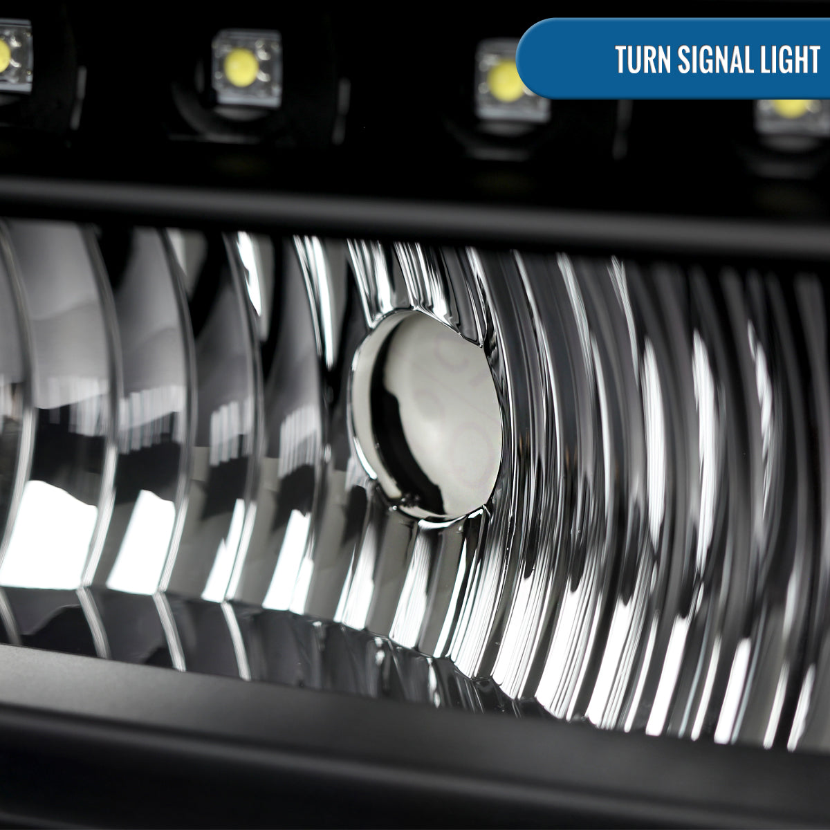 Ronnin - Fits 1999-2004 Ford F250 F350 F450 F550 Super Duty 2000-2004 Ford Excursion LED Strip Headlights Assembly Pair | Black