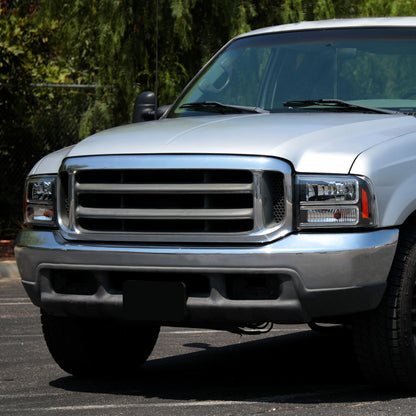 Ronnin - Fits 1999-2004 Ford F250 F350 F450 F550 Super Duty 2000-2004 Ford Excursion LED Tube Headlights Assembly Pair | Black