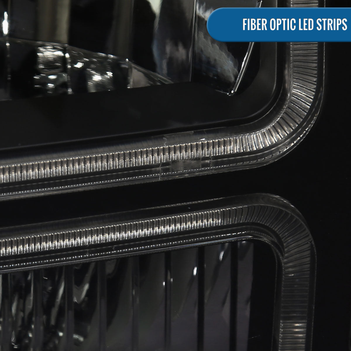 Ronnin - Fits 1999-2004 Ford F250 F350 F450 F550 Super Duty 2000-2004 Ford Excursion LED Tube Headlights Assembly Pair | Black Smoke